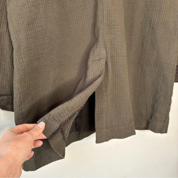 Free People Deep Army Green Rowan Slubbed Cotton Blazer OB1112308 Size XL - Picture 10 of 11